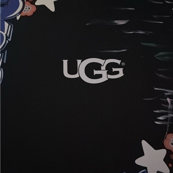 UGG Black Crochet Lace-Up Boot with Floral Appliqués - Picture 3 of 4